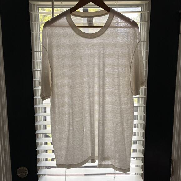 Vintage 1970s Blank Paper Thin BURNOUT T-Shirt Size L/XL Distressed SHEER 24x28 - Picture 1 of 10